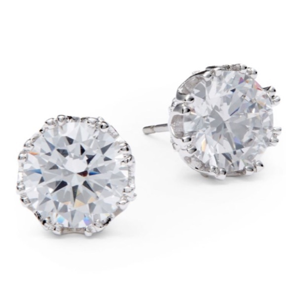 Kenneth Jay Lane Round CZ Stud Earrings NWT